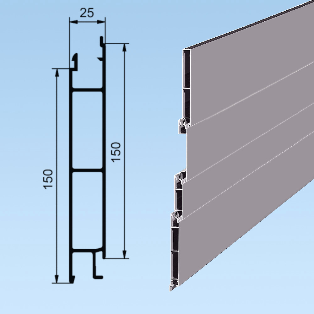Profil do burty 25mm środkowy 150 mm aluminium surowe do busa